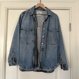 Zara oversized Blue Denim Jacket